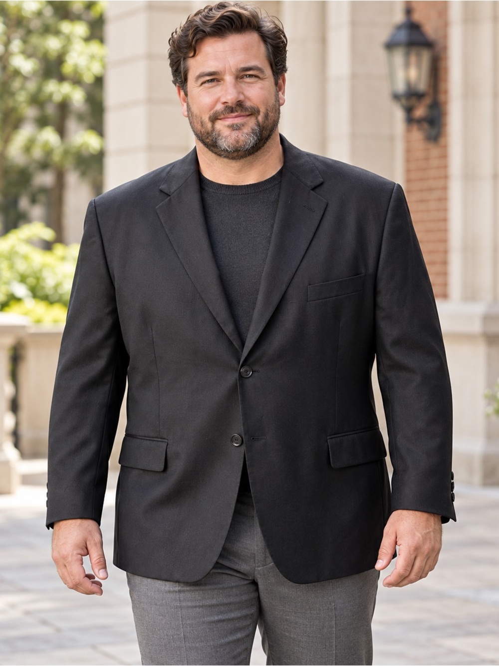 Pronto Mondo Black Merino Wool Blazer Sport Coat Two Button Size 52R